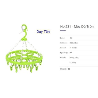Mắc dù phơi quần áo vuông kẹp tròn, Móc chùm phơi đồ tiện dụng gấp gọn
