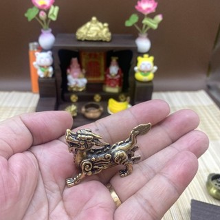 Kỳ Lân Đồng cao cấp giàu có, địa vị cũng như tài lộc Trang trí Bàn thờ Thần Tài Thổ Địa mini