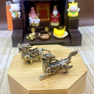 Kỳ Lân Đồng cao cấp giàu có, địa vị cũng như tài lộc Trang trí Bàn thờ Thần Tài Thổ Địa mini
