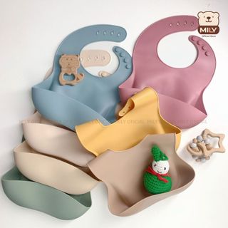 Yếm ăn dặm chính hãng Mily silicon mềm,  không BPA, không chì.