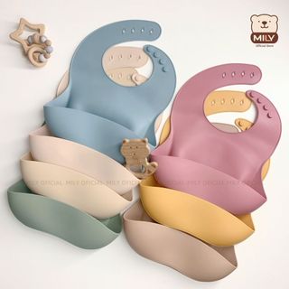 Yếm ăn dặm chính hãng Mily silicon mềm,  không BPA, không chì.