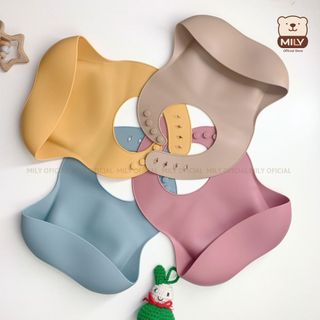 Yếm ăn dặm chính hãng Mily silicon mềm,  không BPA, không chì.