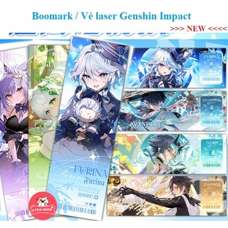 (sẵn-39 mẫu) Genshin Impact | Bookmark bigsize đánh dấu trang vé thẻ laser UV hoa văn chéo / Wanderer Yae