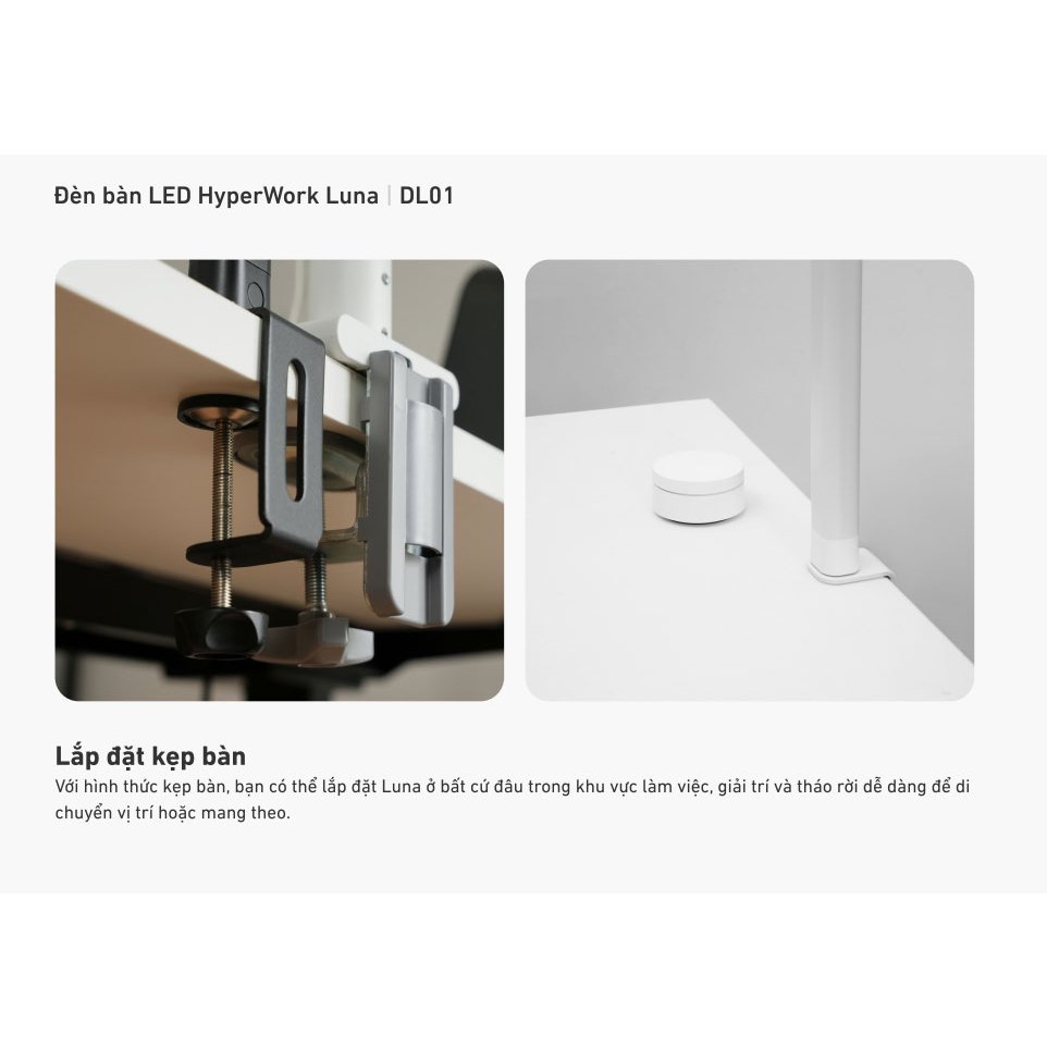 Đèn kẹp bàn LED HyperWork Luna - HPW DL01 (Hàng chính hãng) | BigBuy360 - bigbuy360.vn