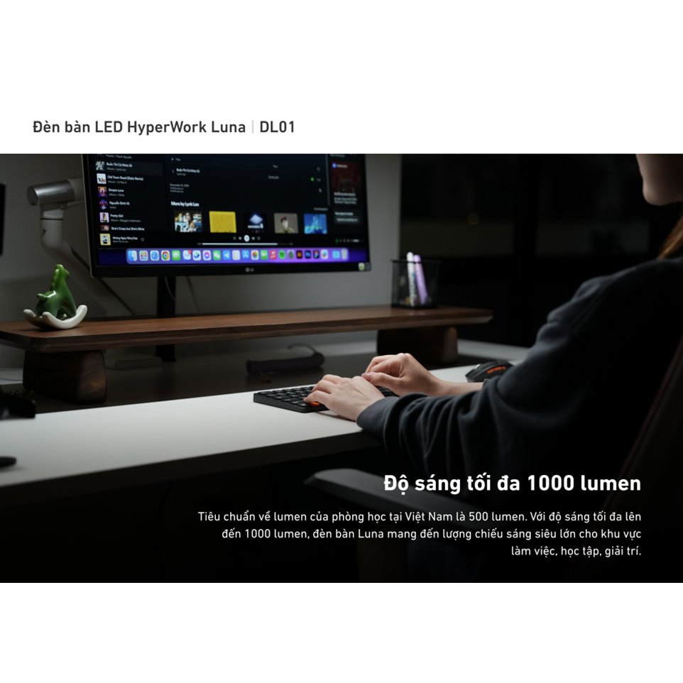 Đèn kẹp bàn LED HyperWork Luna - HPW DL01 (Hàng chính hãng) | BigBuy360 - bigbuy360.vn