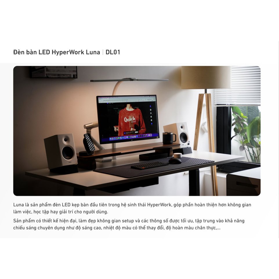 Đèn kẹp bàn LED HyperWork Luna - HPW DL01 (Hàng chính hãng) | BigBuy360 - bigbuy360.vn