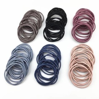 Chun Cột Tóc Trơn Nhiều Màu- Day Chun Buộc Tóc Cho Bạn Gái Set 100c Alulu.store