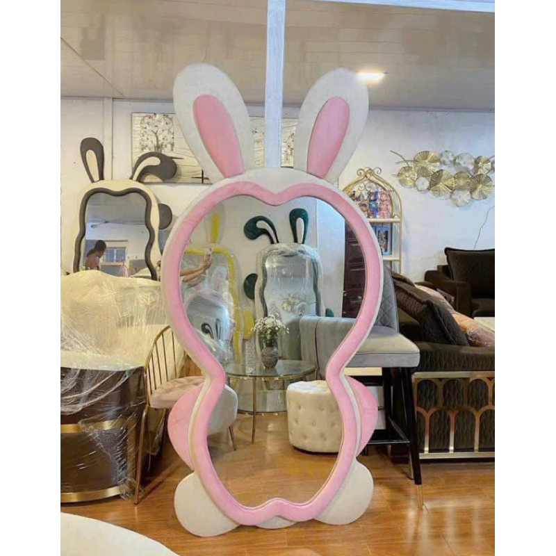 Gương Thỏ Đầu Tròn Bọc Nỉ kt 2mx1m PIOLLEX MIRROR (cả tai size to)