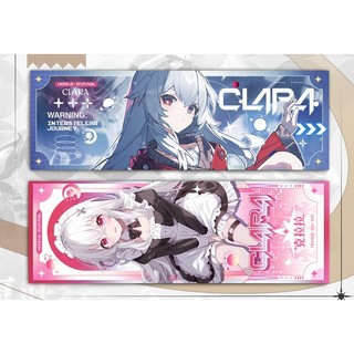 (sẵn) Honkai Star Rail | Bookmark bigsize đánh dấu trang vé thẻ laser UV hoa văn chéo / Clara Lunae