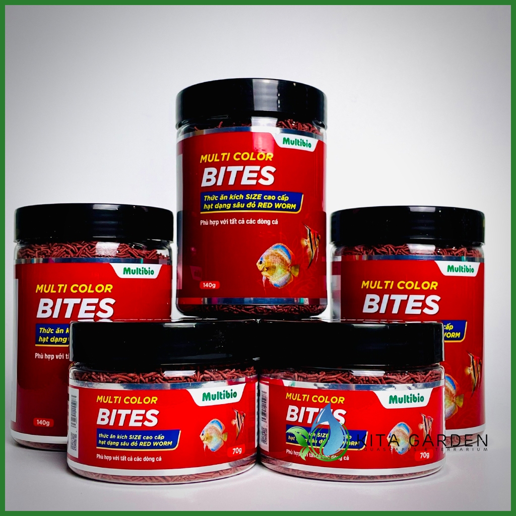 Thức ăn cá Multi Color Bites dạng sâu giun đỏ kích màu cá cảnh | Shopee ...