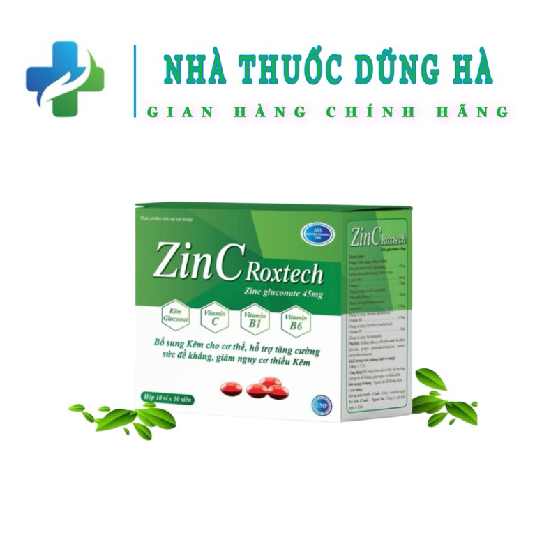Viên kẽm ZinC Roxtech, vitamin C, B tăng cường sức đề kháng, tăng sức ...
