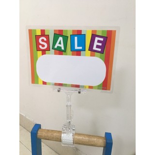 Kẹp quảng cáo V01 cao cấp, kẹp giảm giá shop quần áo màu trắng