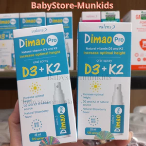Dimao pro D3 K2 dạng xịt ,hỗ trợ tăng chiều cao Valens Dimao pro Spray D3k2 ,tăng cường hấp thu Canxi cho Bé