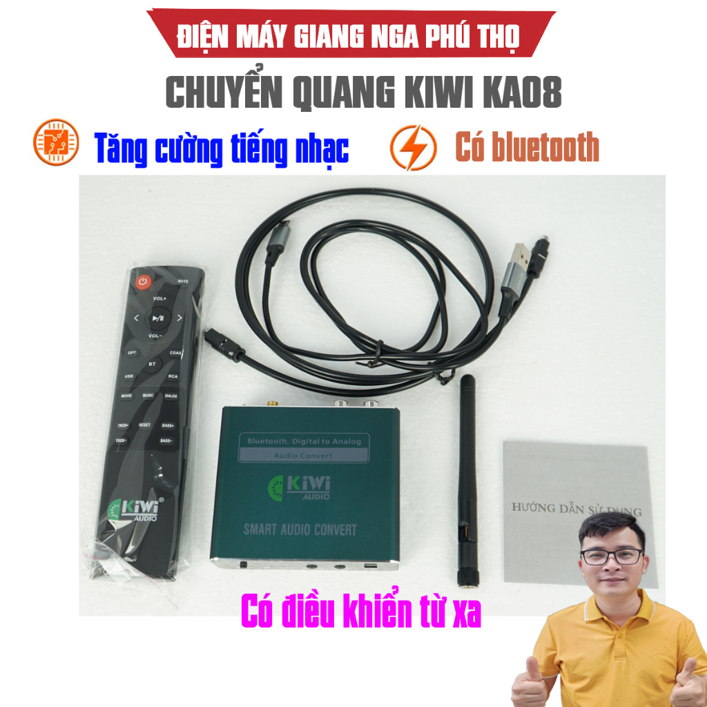 Bộ Chuyển Đổi Âm Thanh KA08 Bluetooth - Bộ Chuyển Đổi Quang KIWI KA08 ...