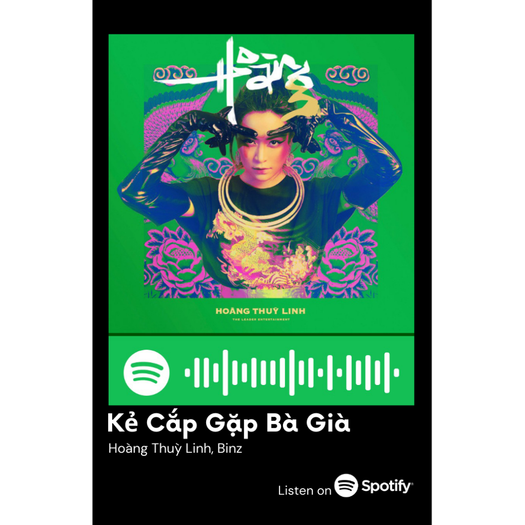 [Vui lòng đặt từ 2c]Thẻ Spotify ca sĩ Hoàng Thuỳ Linh (có thể quét được mã)