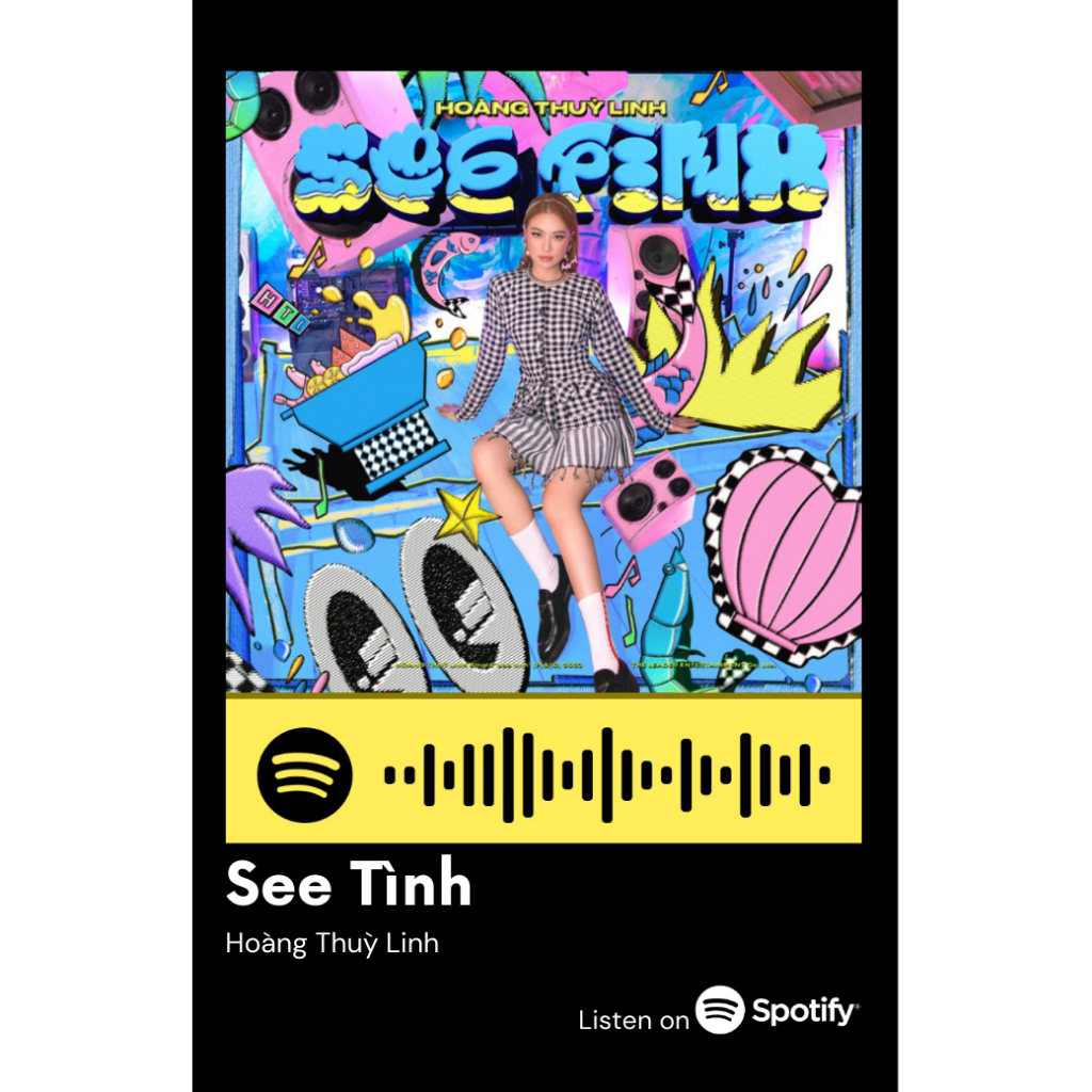 [Vui lòng đặt từ 2c]Thẻ Spotify ca sĩ Hoàng Thuỳ Linh (có thể quét được mã)