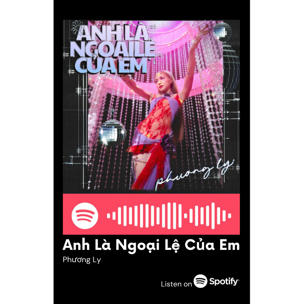 [Vui lòng đặt từ 2c]Thẻ Spotify ca sĩ Phương Ly (có thể quét được mã)