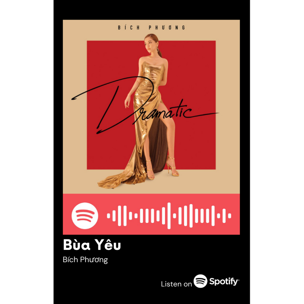 [Vui lòng đặt từ 2c]Thẻ Spotify ca sĩ Bích Phương (có thể quét được mã)