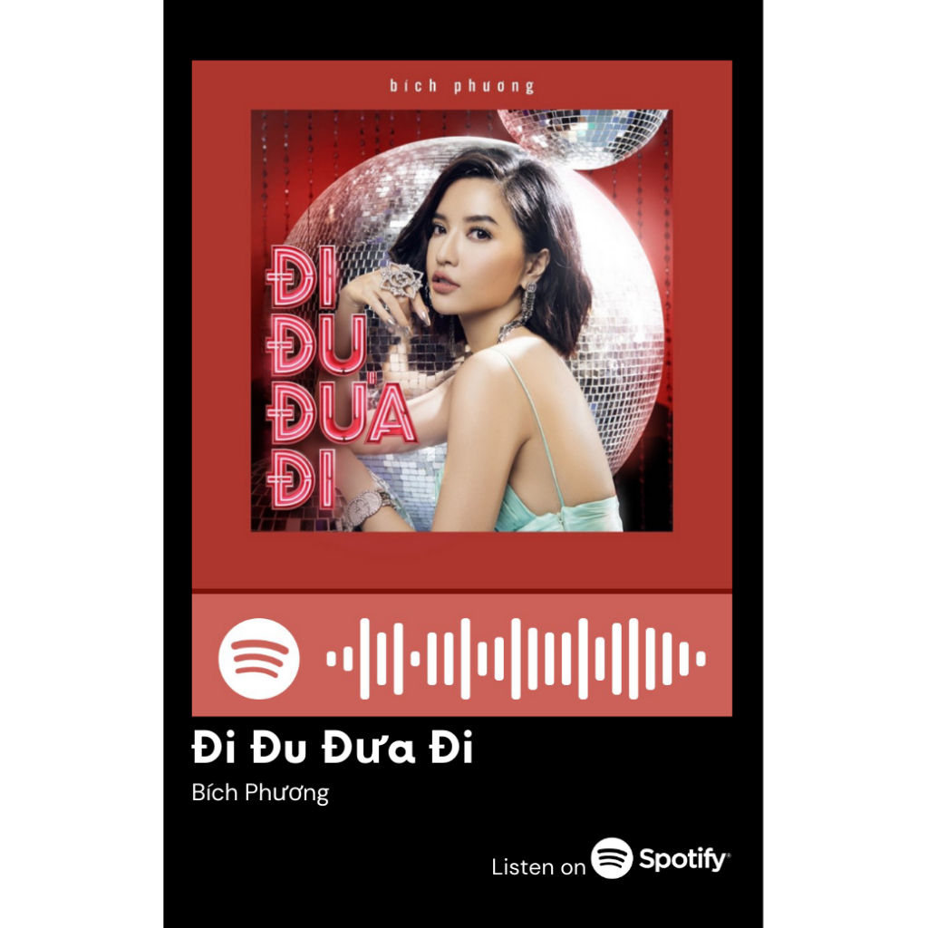 [Vui lòng đặt từ 2c]Thẻ Spotify ca sĩ Bích Phương (có thể quét được mã)