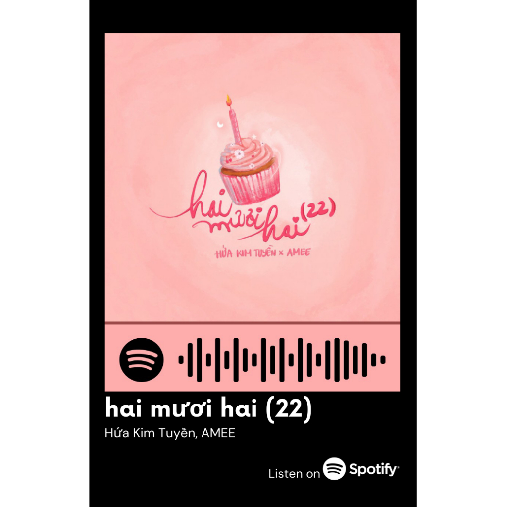 [Vui lòng đặt từ 2c]Thẻ Spotify ca sĩ Amee (có thể quét được mã)
