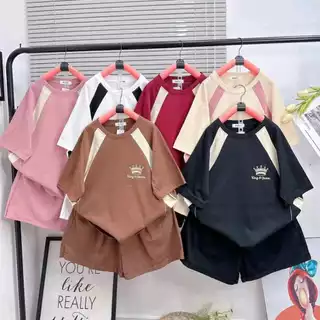 Bộ quần đùi áo thun chất su  unisex nữ tay lỡ form rộng chất cotton su in KING QUEER  CAMA STORE  M1580