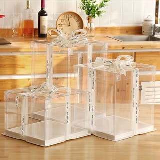 Hộp Trong Suốt Mica Nhựa Kèm Dây Ruy Băng Đựng Quà Hoa Bánh Kem Timo GQ25