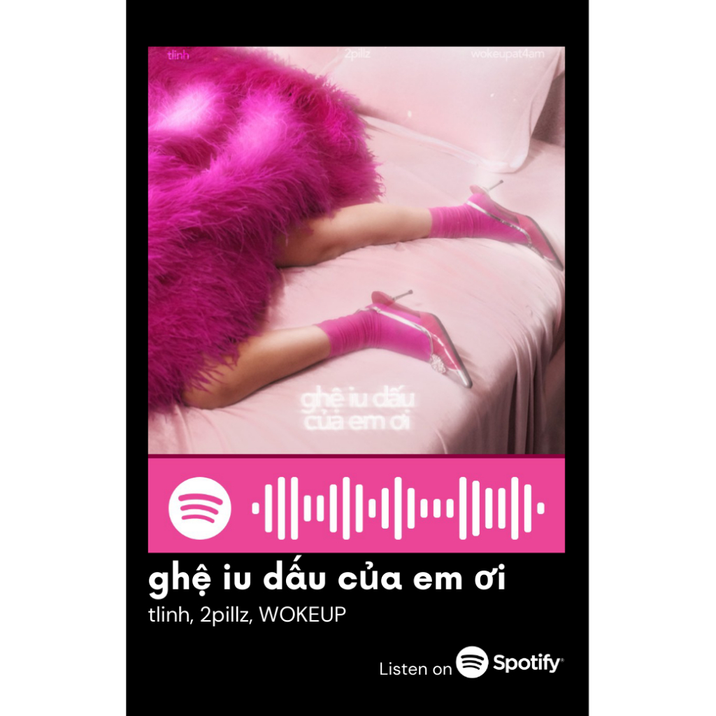 [Vui lòng đặt từ 2c]Thẻ Spotify ca sĩ Tlinh (có thể quét được mã)