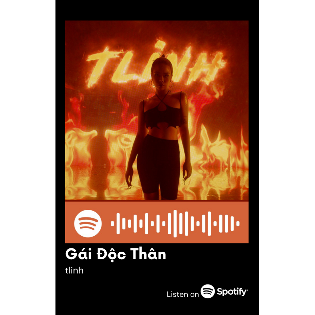 [Vui lòng đặt từ 2c]Thẻ Spotify ca sĩ Tlinh (có thể quét được mã)
