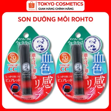 Son Dưỡng Môi ROHTO Chống Nắng Nhật Bản 4.5g, Son BTS Dùng Mentholatum Water Lip Tone Up CC SPF20/PA++ [Tokyo Cosmetics]