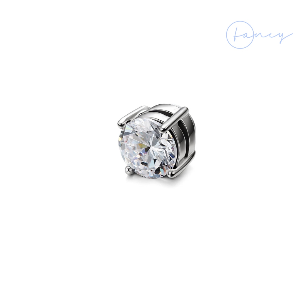 Khuyên tai nam châm. Khuyên tai kẹp nam đính đá. khuyên nam châm nữ 8mm. Hoa tai nam nữ đính đá pha lê trắng đen | fancy