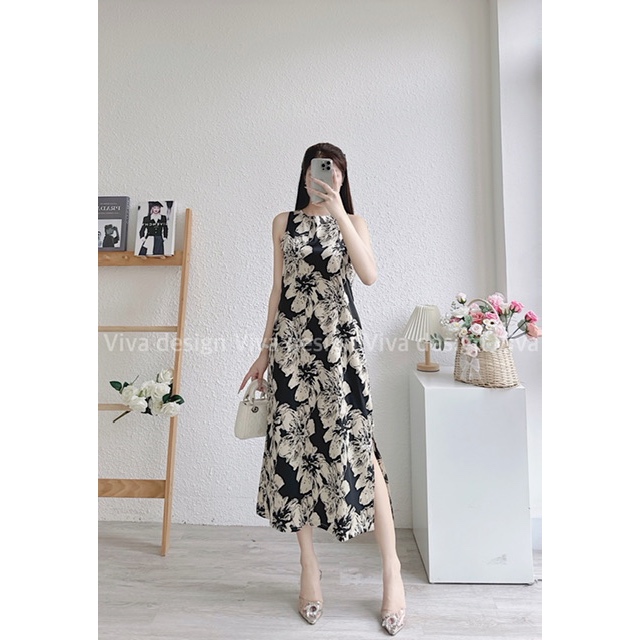 Váy thiết kế cao cấp Élise -Viva design ( váy suông dáng maxi) | Shopee ...