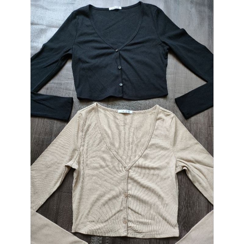 (Sale) Áo thun, khoác cardigan croptop tay dài len tăm cho nữ, bé gái size đại - dư xịn (40-55 kg)