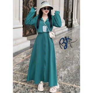 Váy chống nắng Nữ 2 lớp croptop không bo chun eo đơn màu 45kg-60kg cao 1m56-1m65 shop Long