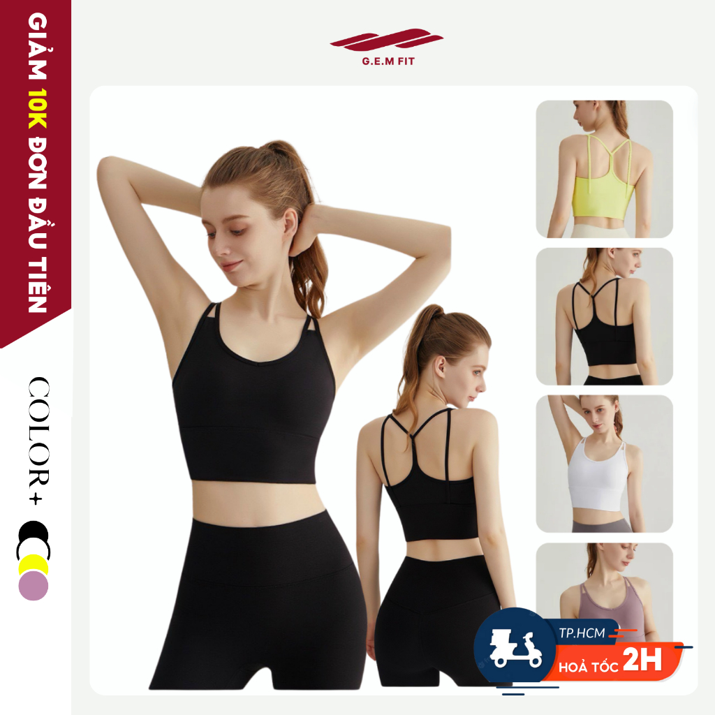 Áo bra tập gym nữ Bra tập yoga nữ GEM FIT AL18 chất thun lạnh lulu mút ...