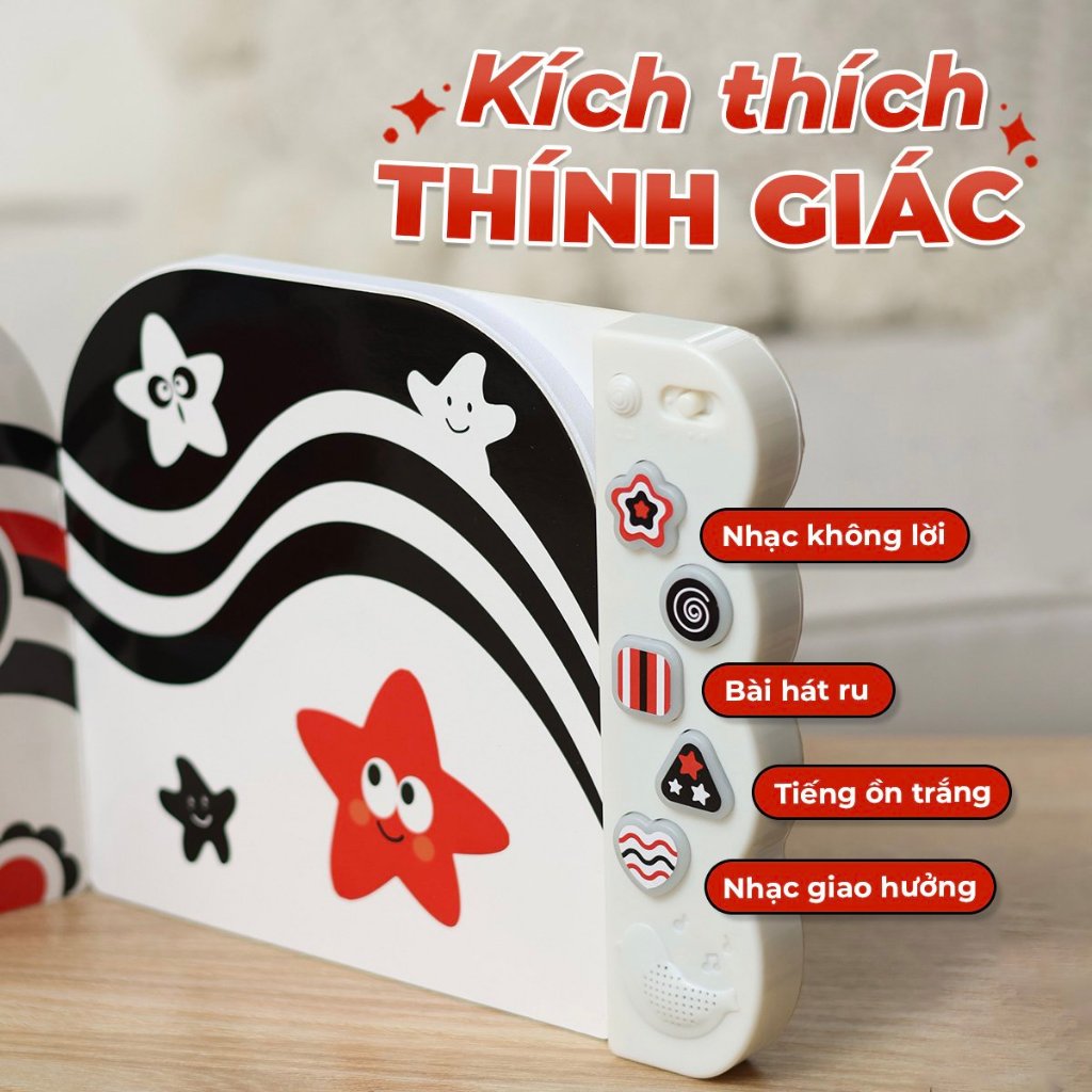 Đồ chơi âm thanh Lalalook hoàn thiện thị giác não bộ phát triển cho bé sơ sinh 5 bài hát Lalala baby