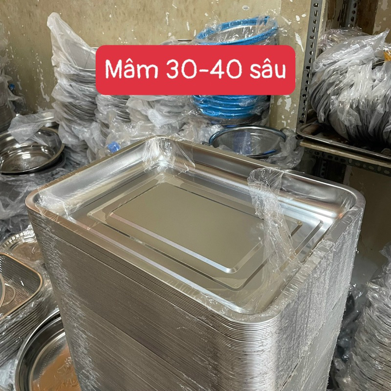 mâm inox chữ nhật size 30x40cm | Shopee Việt Nam
