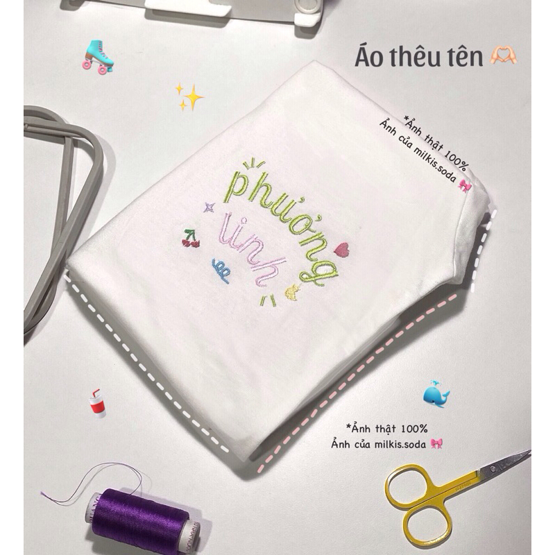 [THÊU TÊN THEO YÊU CẦU] Áo thun thêu tên. Áo thun unisex, thêu áo đôi ...
