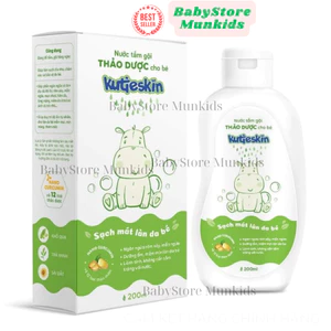 Nước tắm Kutieskin, nước tắm gội thảo dược cho bé, Sữa tắm cho bé - Ngừa rôm sảy, mẩn ngứa, mụn nhọt, viêm da cho bé