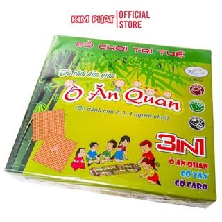 [hàng loại 1] Đồ Chơi Trí Tuệ 3 in 1 - Ô Ăn Quan - Cờ Vây - Cờ Caro - Trò Chơi Dân Gian
