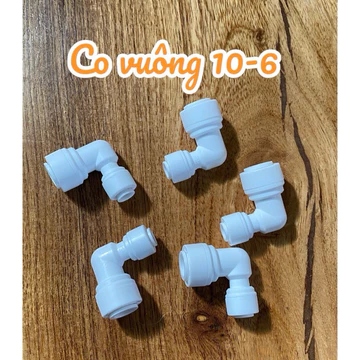 cút máy lọc nước , cút góc 2 đầu nối nhanh phi 10 ( 10mm ) với phi 6 ( 6mm ) co góc 10-6 nối nhanh - có giá sỉ