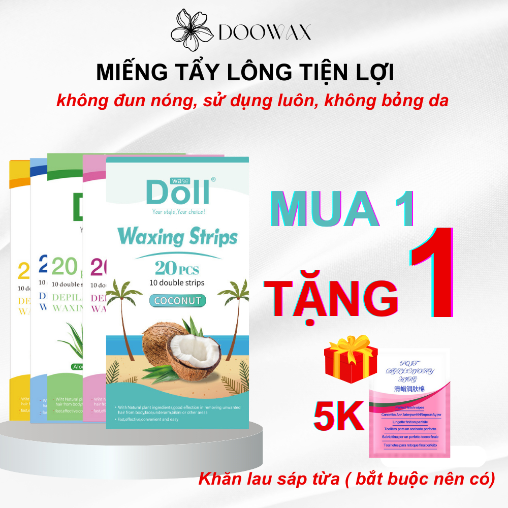 Miếng dán tẩy lông wax lông Dollwax cho nách chân tay body KHÔNG NÓNG ...