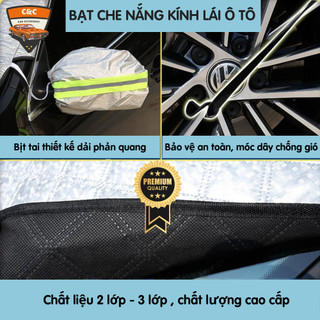 Bạt che nắng kính lái ô tô 2 lớp - 3 lớp tráng bạc cao cấp. Bạt phủ che nắng kính lái ô tô