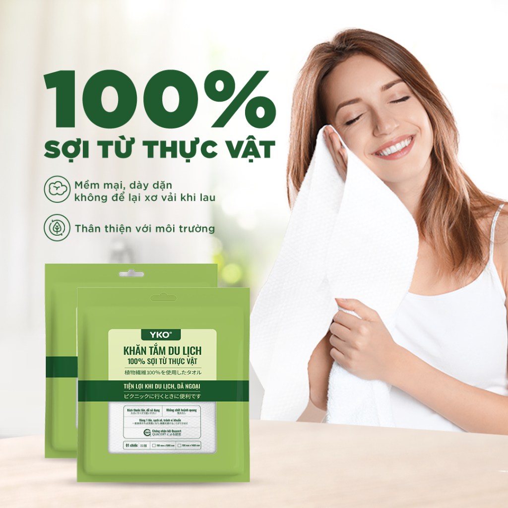 Ảnh Khăn tắm, khăn mặt nén du lịch Yko chất liệu 100% sợi tư nhiên và rayon, dùng 1 lần phù hợp đi công tác du lịch 4