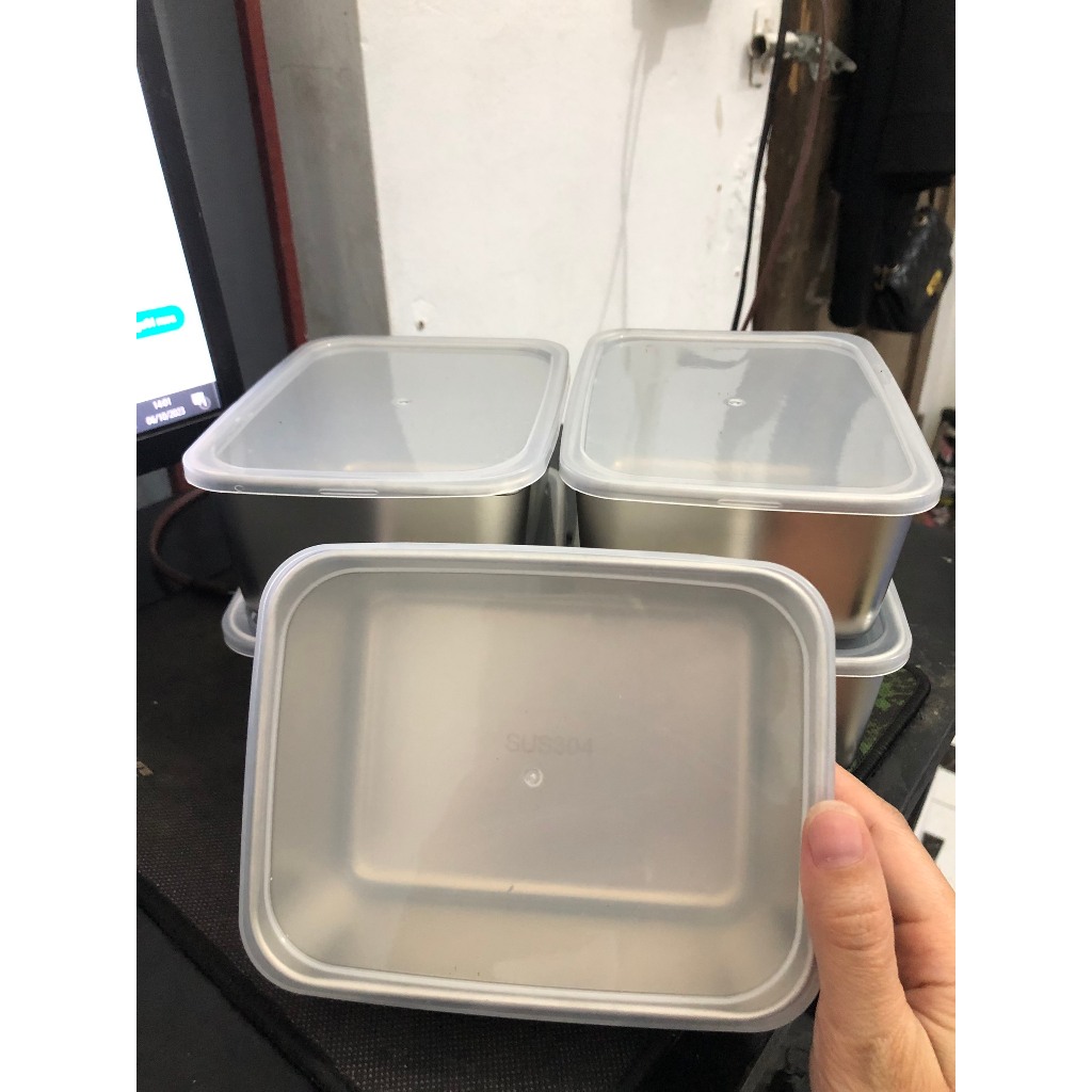 (COMBO 5) HỘP ĐỰNG THỰC PHẨM INOX 304 CAO CẤP, CHỐNG GỈ SÉT BỀN BỈ, Nắp Nhựa Đậy Kín Giữ Tươi Lâu Hơn