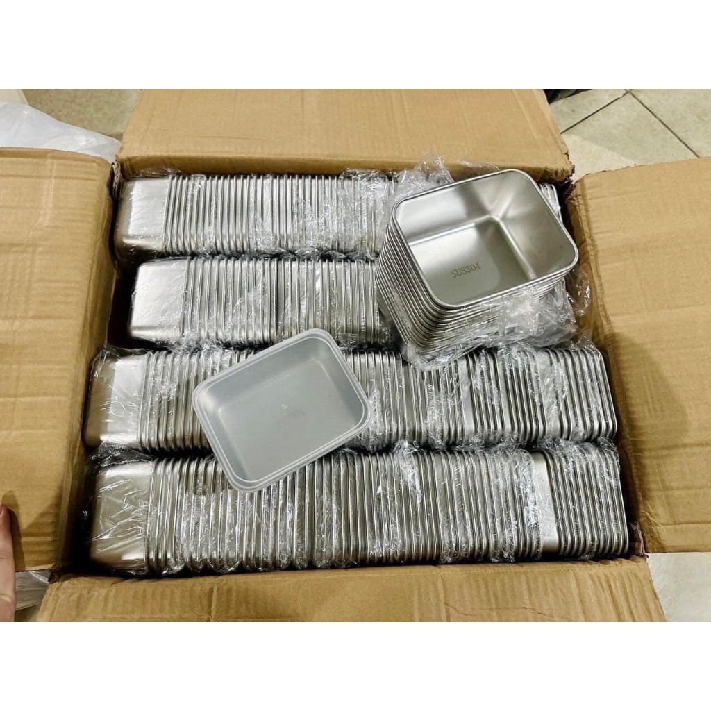 (COMBO 5) HỘP ĐỰNG THỰC PHẨM INOX 304 CAO CẤP, CHỐNG GỈ SÉT BỀN BỈ, Nắp Nhựa Đậy Kín Giữ Tươi Lâu Hơn