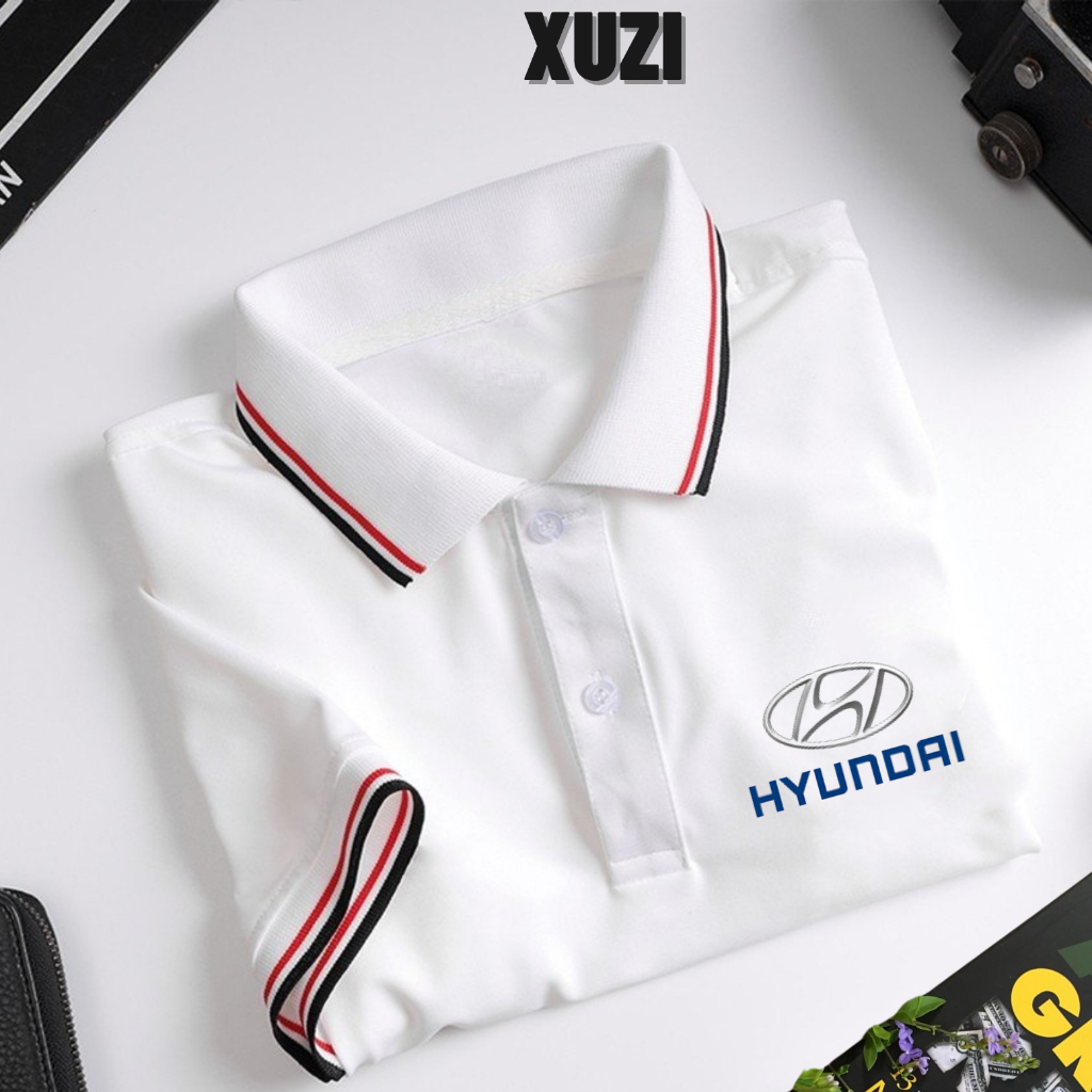Áo thun polo hãng xe huyndai áo phông có cổ nam nữ ngắn tay thời trang thanh lịch công sở nhà XUZI