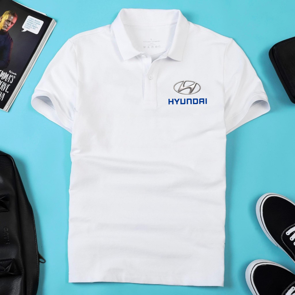 Áo thun polo hãng xe huyndai áo phông có cổ nam nữ ngắn tay thời trang thanh lịch công sở nhà XUZI