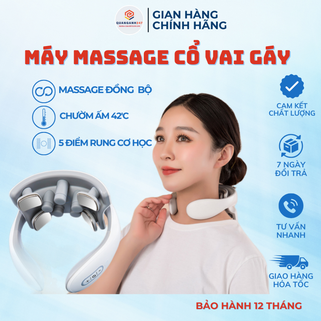 Máy Massage Cổ Vai Gáy Jt88 Jt66 Qa Happy Life Chườm ấm Hồng Ngoại 6 Chế độ Giúp Giảm đau Thư 8794