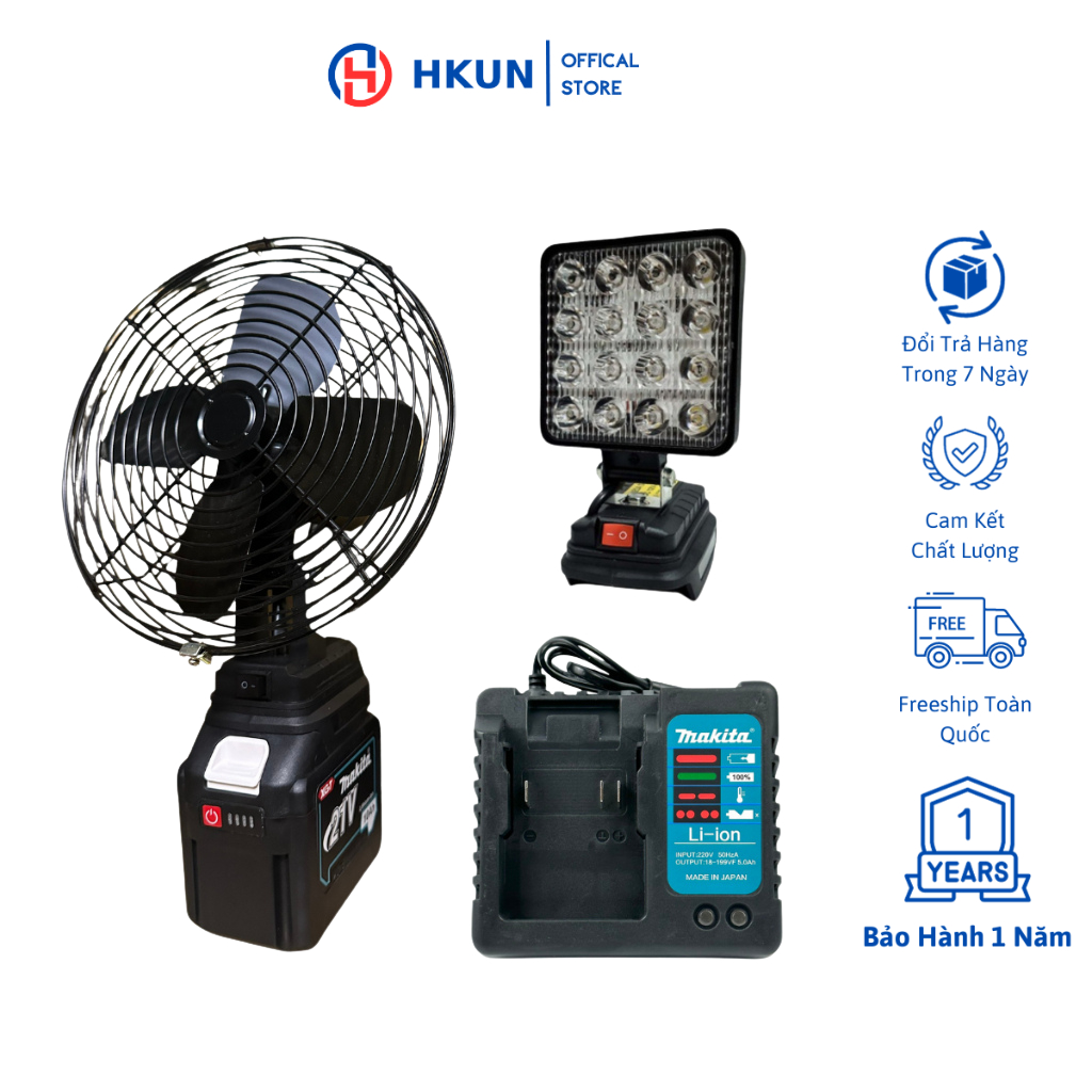 Combo 4 món quạt đèn chân phổ thông Makita 4cm