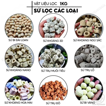 [1kg] Sứ Lọc Các Loại Kèm Túi Lưới | Vật Liệu Lọc Nước Cho Hồ Cá Cảnh Thuỷ Sinh, Hồ Cá Biển Nước Mặn